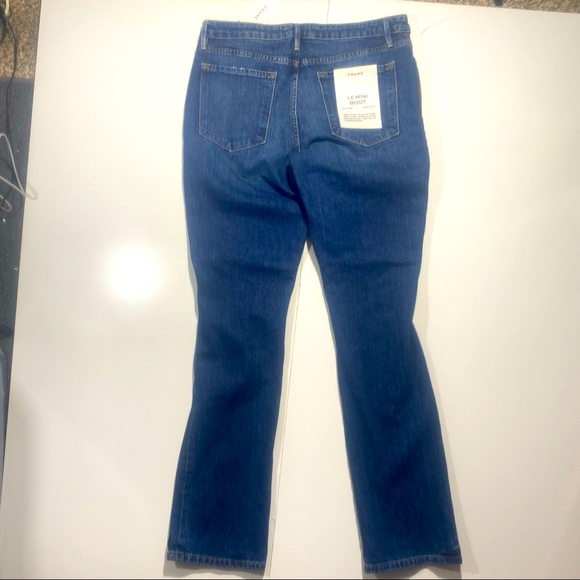 Frame Le Mini Boot Leather Patchwork Snake Print Mid Rise Jeans NWT Size 30 - Picture 4 of 16